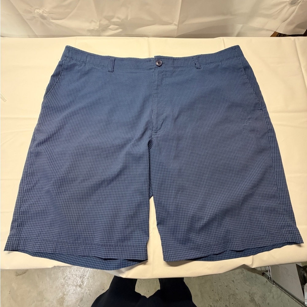 Hogan Men's Navy Checkered‎ Flat Front Shorts